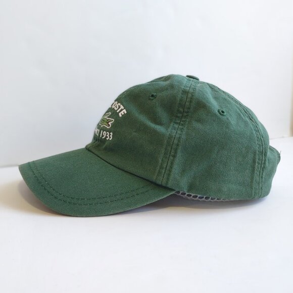 Lacoste Since 1933 Baseball Hat Cap Adjustable Strapback Crocodile Green OS - Picture 4 of 10